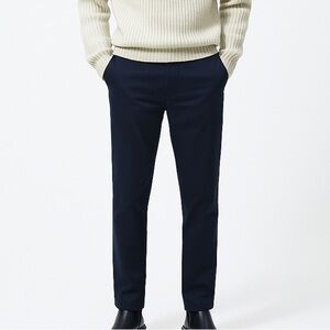 NWT Zara Slim Stretch Chino Pants 32 Navy Blue